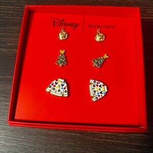 Disney x Baublebar Christmas earring set NIB NWT